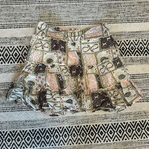 LEI Patchwork y2k vtg Skirt - Pink, Cream, Brown